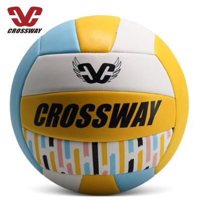 China Custom Soft Touch Logo PU PVC Branded Beach Balls Personalized Hand Volle Volle Beach Seam Size 4 5 Volleyballs for sale