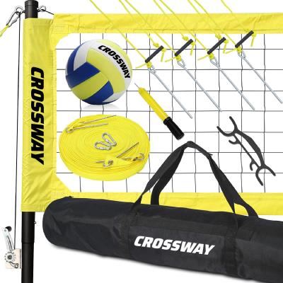 China Outdoor Easy Carry Heavy Duty Volleyball Net With Anti-Spill Steel System Volleyball Net And Portable Ball Set Volleyball Set for sale