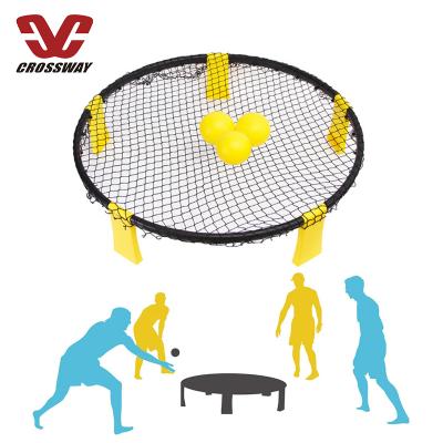 China Easy Carry Back Yard Beach Sports Throw Strikeball 3 Ball Game Team Mini Beach Volleyball Spike Ball Outdoor Game Set for sale