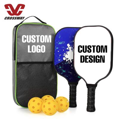 China High Quality Outdoor Sports Light Weight 2 Graphite Pickleball Rackets Outdoor Equipment Set Custom Pickleball Paddle for sale