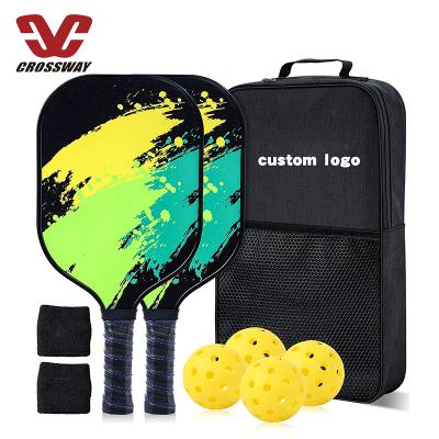 China Custom Outdoor Sports Logo Outdoor Pickleball Racket Carbon Fiber Pickleball Paddle Racket Set for sale