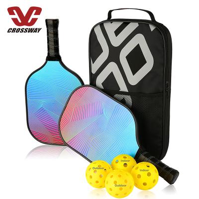 China Outdoor Sports Custom Lightweight Fiberglass Honeycomb Core Graphite Pickleball Paddle Outdoor Premium Set for sale