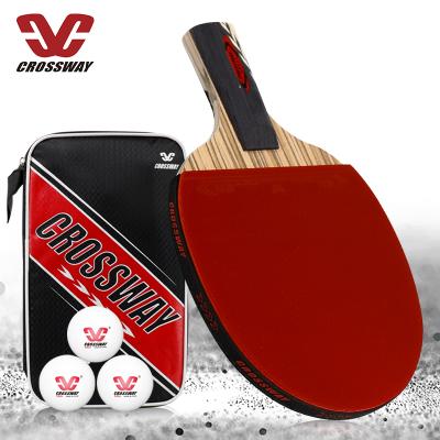 China Five Star Fast Speed ​​Logo Ping Pong Racket Custom Long Bat Handle for sale