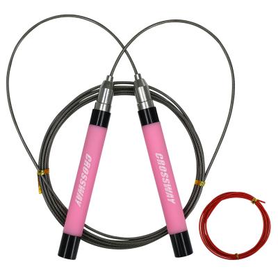 China Adjustable Rope Length Fitness Sports Training Jump Rope High Speed ​​Adjustable Rose Wire Rope Self Locking Jump Rope for sale