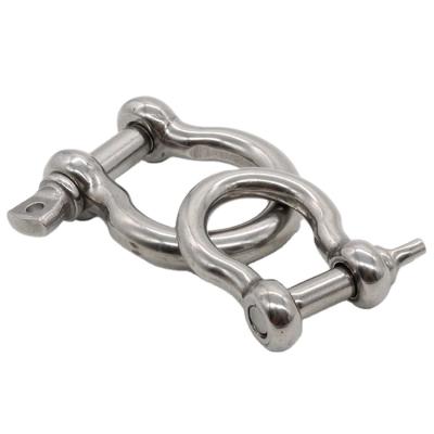 China Pin European JIS Type Stainless Steel AISI316 Heavy Duty Shackle 304 Shackle Bow Hardware Heavy Industry Screws Rigging Fittings for sale