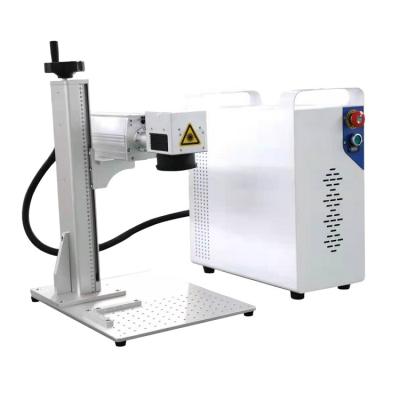 China Automated Loading 20W 30W 50w White Blue Color Fiber Laser Marking Machine Price Fiber Laser Engraver Metal for sale