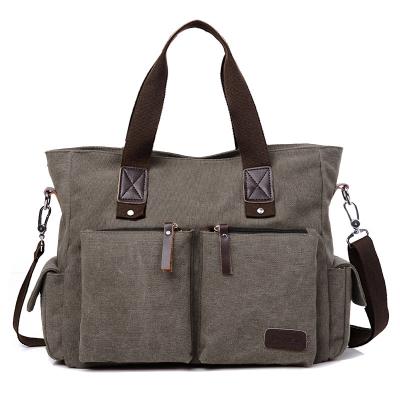 China Polyester Classic Wear Resistant Canvas Medium Waist Bag For Men Mens Shoulder Tote Bag for sale