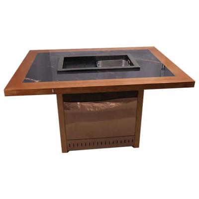 China Modern Commercial High Quality Hot Pot Table Restaurant Korean Barbecue Grill Table for sale