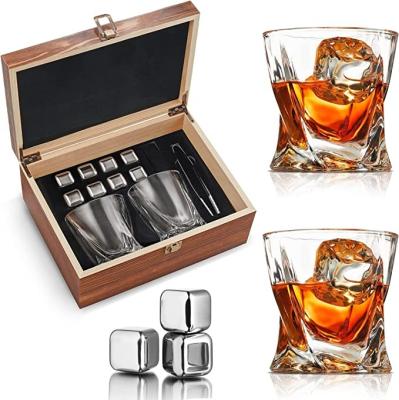 China Stainless Steel Viable Reusable Stones For Whiskey Wine Bar Accessories Cooling Ice Cube Bartender for sale