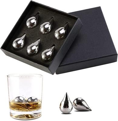 China Viable Whiskey Reusable Custom Logo Stainless Steel Chilling Wine Stone With Chilling Ice Cube for sale