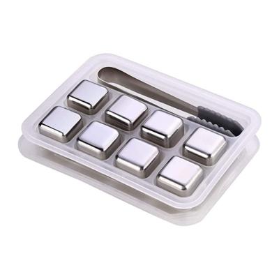 China Viable Reusable Stainless Steel Ice Cubes Cooling Stones for Whiskey Wine Keep Drinks Wine Cold Ice Cube for sale