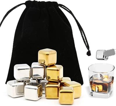 China Gift Set Viable Hot Selling Bar Tools Modern Style Wine Stainless Steel Ice Cube Whiskey Glass Stones for sale