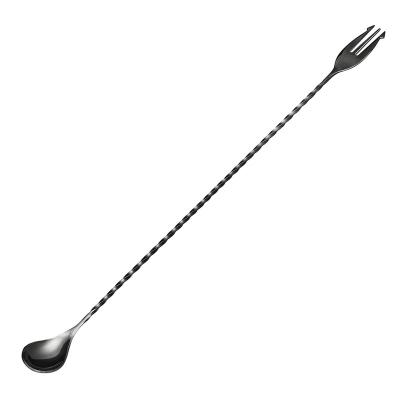 China Disposable Stainless Steel Long Custom Bar Spoon Custom Mixing Stirrer Spoon Top For Cocktail Party for sale