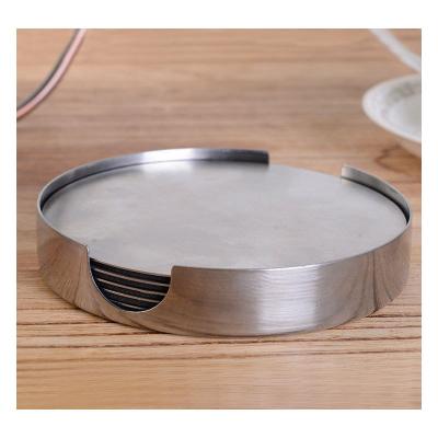 China Creative Circular Insulated Stainless Steel Coasters Place Mat Tray Cushion Household Metal Gifts for sale