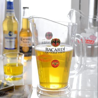 China 1-2L Sustainable Customized Acrylic Restaurant Style Water Beer Pitcher Plastic Beer Jug for sale