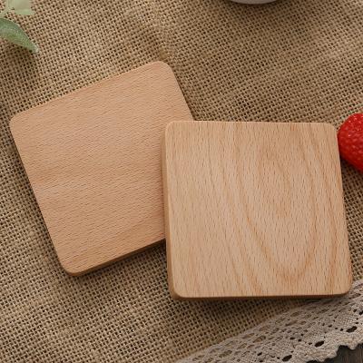 China SUSTAINABLE BAR Restaurant Cafe Beech Log Square Around Smooth And Comfortable Natural Wood Coaster for sale