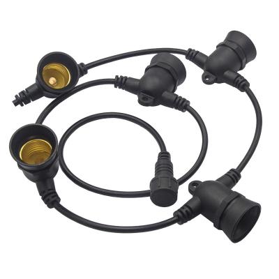 China Waterproof Black Power DSD E27 Wire Lamp Holder Connectors T Type PVC LED And Cable Connector for sale