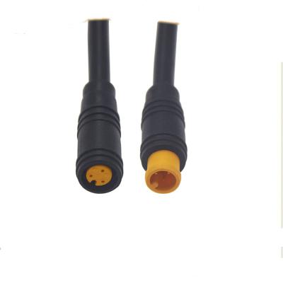 China Electric Bike Factory Direct IP65 MINI Plug M6 2 Waterproof Cable 3 4 5 6pin Black PVC Connector for sale