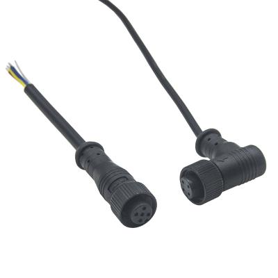 China M12 Power 90 Degree Cable Female Socket Waterproof Connector Led Waterproof Ignition for sale