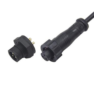 China Male Power Panel Mount M12 Quick Connect Waterproof Connectors IP67 Socket For LED Lamp for sale