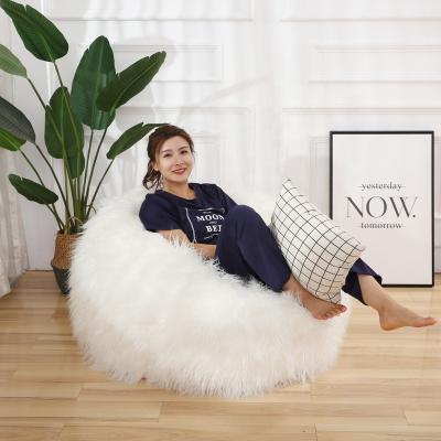 China wholesale 2018 indoor luxury shaggy faux fur beanbag chair puff cover hotsale bean bag visi bean bag for sale