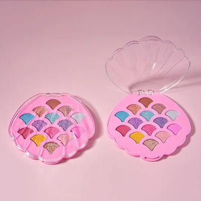 China Custom Shell Shaped Duochrome Eyeshadow Palette Cute Makeup For Kids for sale