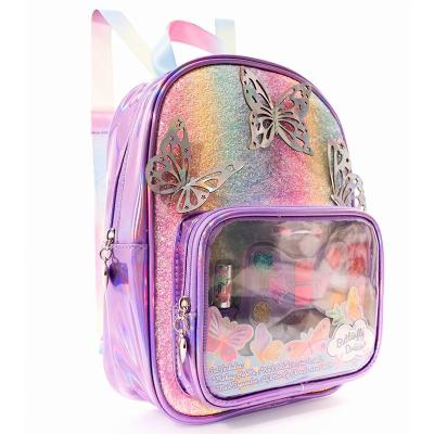 China OEM ODM Childrens Washable Make Up Set With Cute Butterfly Backpack for sale