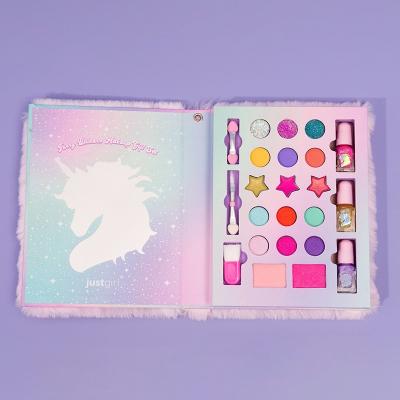 China Furry Unicorn Young Girls Makeup Kit Play Set Travel Friendly for sale