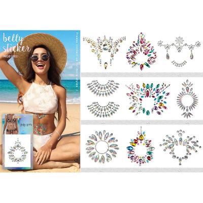 China Customizable Design Dazzling Crystal Face Sticker For Body Decoration for sale