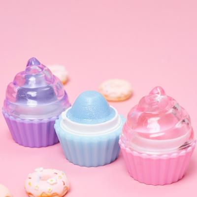 China Cute Cupcake Lip Balm Non Toxic Formula Protable Lip Care Custom Colors For Children for sale