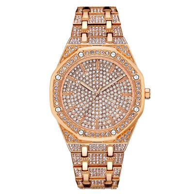 China Latest Hiphop Fashion Diamond Watch Gold Silver Rose Gold Plated Mens Watch for sale