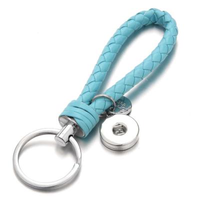 China Custom Jewelry New Product Gift Leather Snap Buttons Alloy Key Chain for sale