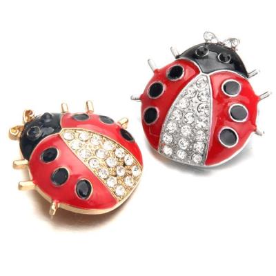 China Sustainable Fashion Rhinestone Insect Shape 18mm Bracelet Metal Snap Button for sale