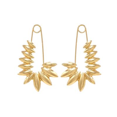 China Cute New Fashion Exaggerated Pin Earring Ring Gold Color For Women Earring Zinc Alloy Jewelry For Lady for sale