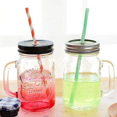 China Mini Mason Jars Glass Jar Beverage Heatable Eco - Friendly Storage Bottles And Jar With Plastic Lid for sale