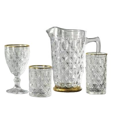 China 4 Sets Viable Crystal Water Tea Cup Drinking Glass Water Coffee Juice Glass Cup for sale