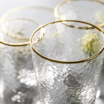 China Modern Factory Direct Gold Rim Wine Glass Set Crystal Wine Glass Cup for sale