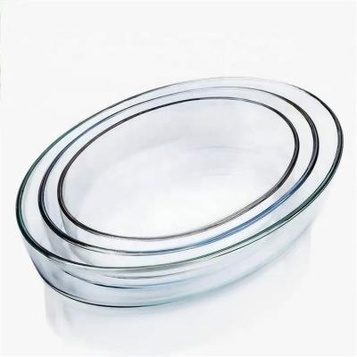 China Disposable Heat Resistant High Borosilicate Glass Tray Houseware Glass Baking Sets for sale