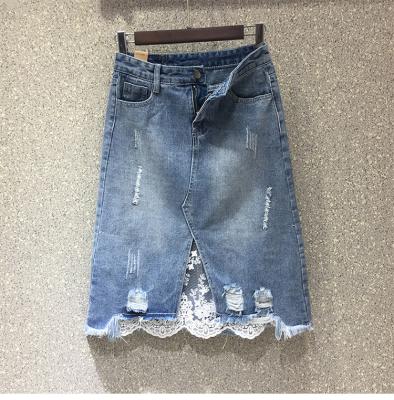 China Wholesale Plus Size Womens Mini Denim Bottom A Line Skater Front A Line Skirt for sale