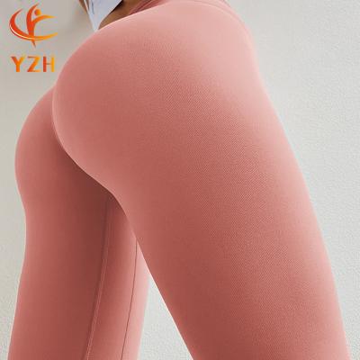 China Yoga Pants Sports Antibacterial Solid Fitness Pants Lift Up Gaiters Sexy Hips Female Gym Running Seamless Gaiters for sale