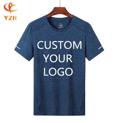 China Custom Blank T Shirts Anti Shrink Running Men's Quick Dry Big Size Printing Running Slim Fit Tops for sale