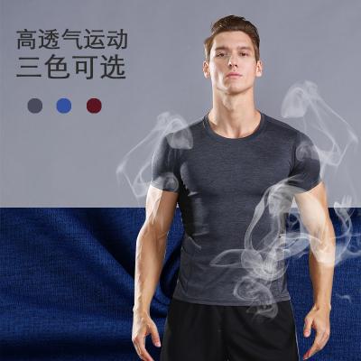 China Custom Printing Logo Dry-Fit Polyester T-shirt Anti-Shrink Anti-Shrink Men Sports Gym T-shirt Tee for sale