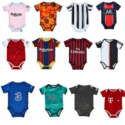 China 100%Polyester Newborn Baby Clothes Soft Cotton Football Club Crawling Soccer Jerseys For Kids&Child 2021 Summer Season Cheap for sale