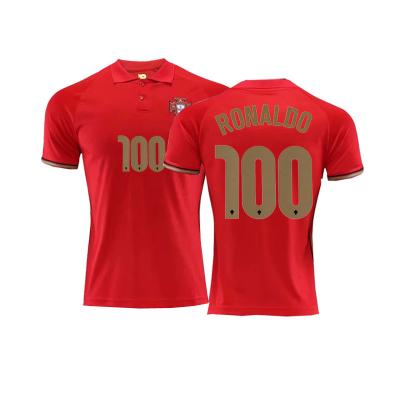 China Commemorative Wear Copy of 100TH Retro RONALDO World Club Portugal Soccer Jerseys Shirt Men Sets for sale