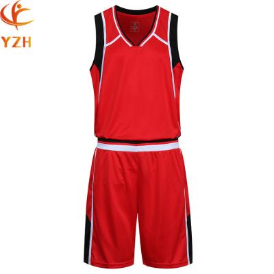 China Antibacterial Cheap Reversible Basketball Uniforms Youth Red Basketball Tank Top for sale