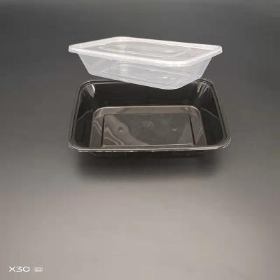 China Disposable PP 650ml Plastic Microwave Packing Microwavable Rectangular Food Container for sale