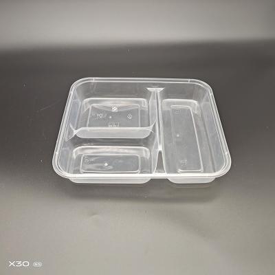 China Microwavable Disposable 3 Compartment Bento Box for sale