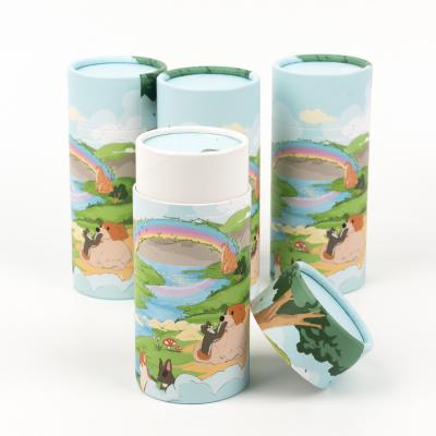 China Deck Viable Urn Rainbow Biodegradable Paper Urna Scattering Tube Cremation Ash Tube Sea Burial Pet Cremation Animal Urns for sale