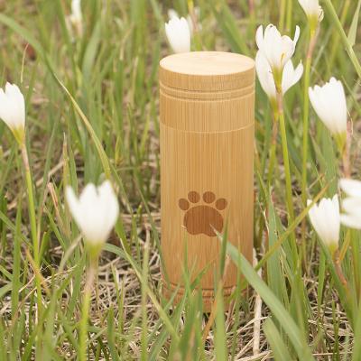 China 100% Biodegradable Viable Urn Bamboo Pet Urn For Ashes Pet Cremation Urns Bamboo Scatter Tube Ready To Ship for sale