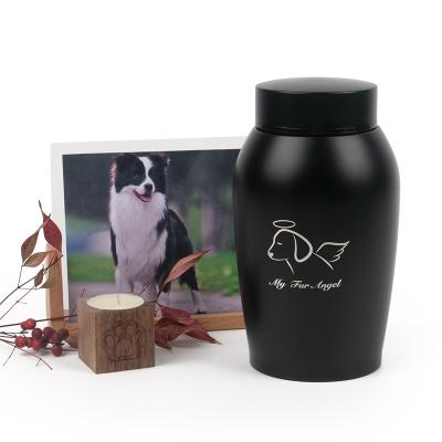 China Wholesale Para American Mascotas Urna Style 1000ml Metal Cremation Urns For Pets Angel Dog Modern Design Stainless Steel Cremation Urns Dog Urn for sale